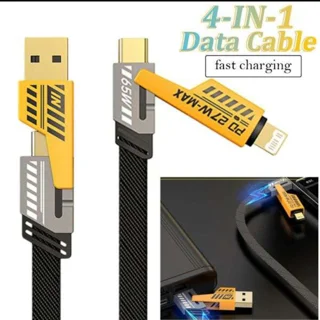 کابل تبدیل USB/USB-C به لایتنینگ/USB-C اچ تی ام مدل 4in1 طول 1.2 متر 101807939